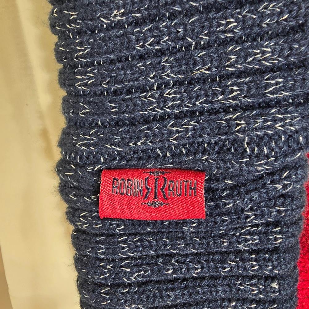Robin Ruth Colorado Rocky Mountains Beanie‎ Pom Pom Knit Hat Navy Blue - Picture 3 of 7